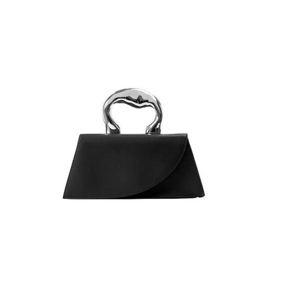 Micas Handbags - Micas Women's One Size Black Silver Trapezoid Tote Handle Shoulder Strap Bag
